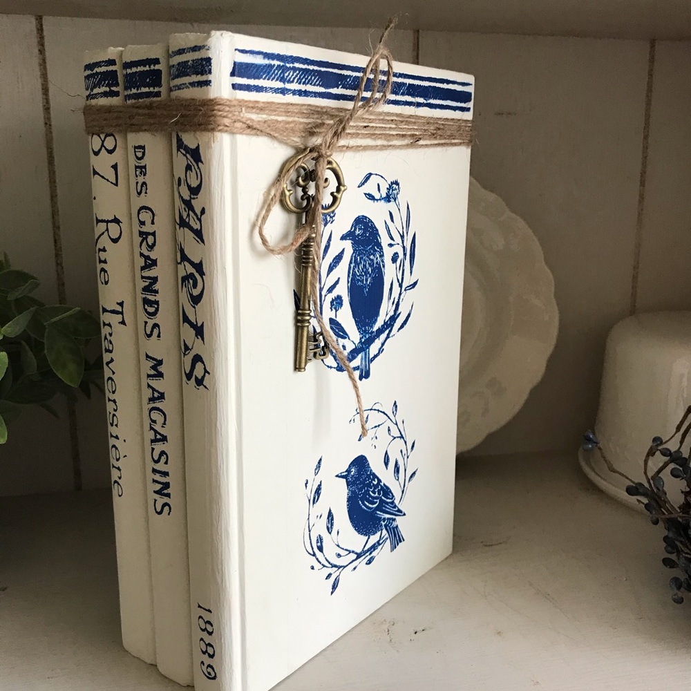 Handcrafted Distressed Up Styled Book Stack - Picture 2 of 8